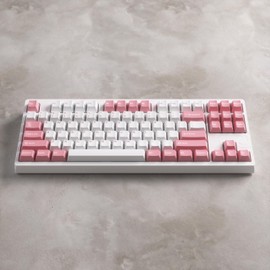 VORTEXKEYBOARD Multix TKL, Spring(Pink), Cherry Profile Double Shot keycap, Hot swappable, programable, Supports Mac and Windows(Gateron G Pro Yellow)