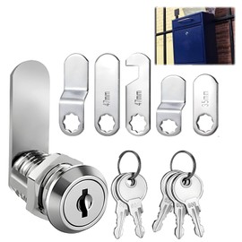 Letterbox Lock with 4 Keys and 5 Different Lock Plates, 16 mm Letterbox Lock, Versatile Lever Lock for Letterboxes