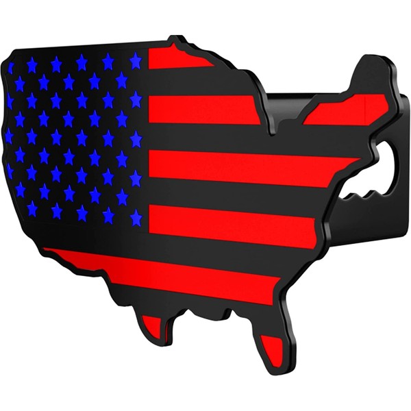MULL USA Map Flag Metal Trailer Hitch Cover Heavy Duty