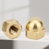 Pack of 10 M8 Hex Cap Nuts, Brass, Brass Cap