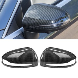 Jaronx Compatible with Mercedes Mirror Cover C Class W205/E Class W213/S Class W222/GLC X253, Clip-on Rearview Mirror Caps for Mercedes, Left Driver and Right Side Mirror Cover(Carbon Fiber Pattern)