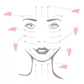 Verso perla pluma flor Gua Sha Facial En Forma De Corazón