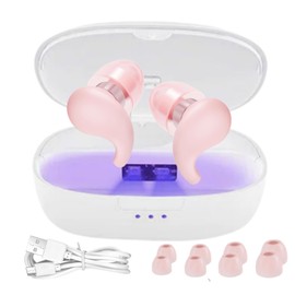 Ear Plugs for Sleeping Noise Cancelling, 35dB Noise Reduction Earplugs for Sleep, Hearing Protection, Snoring Blocking, Side Sleepers, Travel (Pink, Ear Plugs with 4 Pairs Ear Tips and Carrying Case)