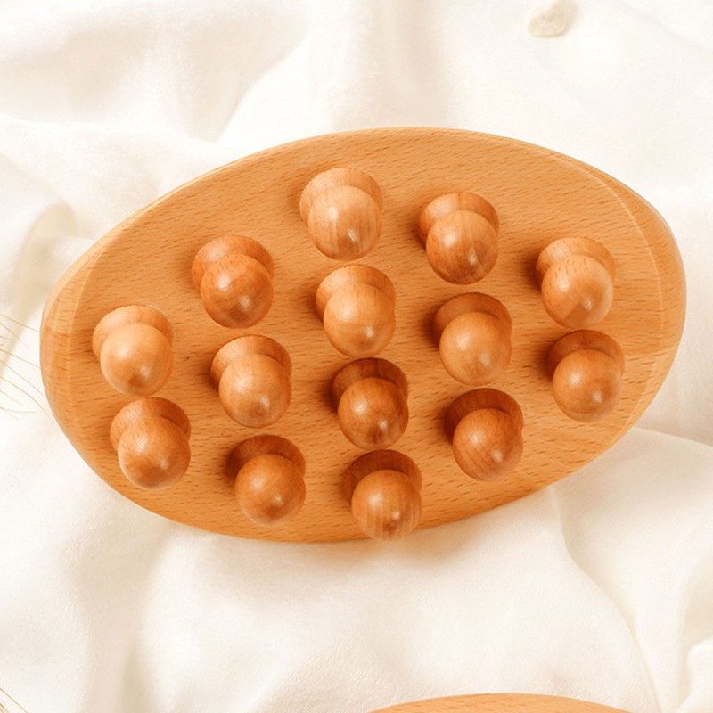 Wooden Body Massage Brush Muscle Relaxation Smoothing Beads Meridian Guasha
