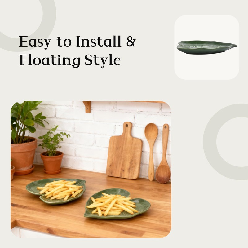 Leaf Spoon Rest, Leaf-shaped Ceramic Spoon Rest for Stove Top,