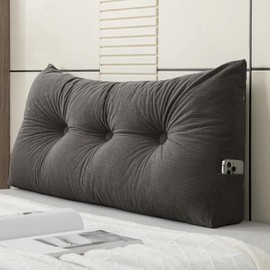 Couch Wedge Headboard Pillow,Twin Triangle Pillows for Headboard,Back Rest Pillow for Sitting in Bed,Daybed Pillows for Dorm Bedroom,Gray
