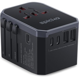 EPICKA Travel Adapter Worldwide, Universal Travel Plug Adapter 30 W, International Socket Adapter with 3 USB-C, 2 USB-A, Travel Adapter for Germany, USA, UK, Japan, Thailand, Australia TA-105C