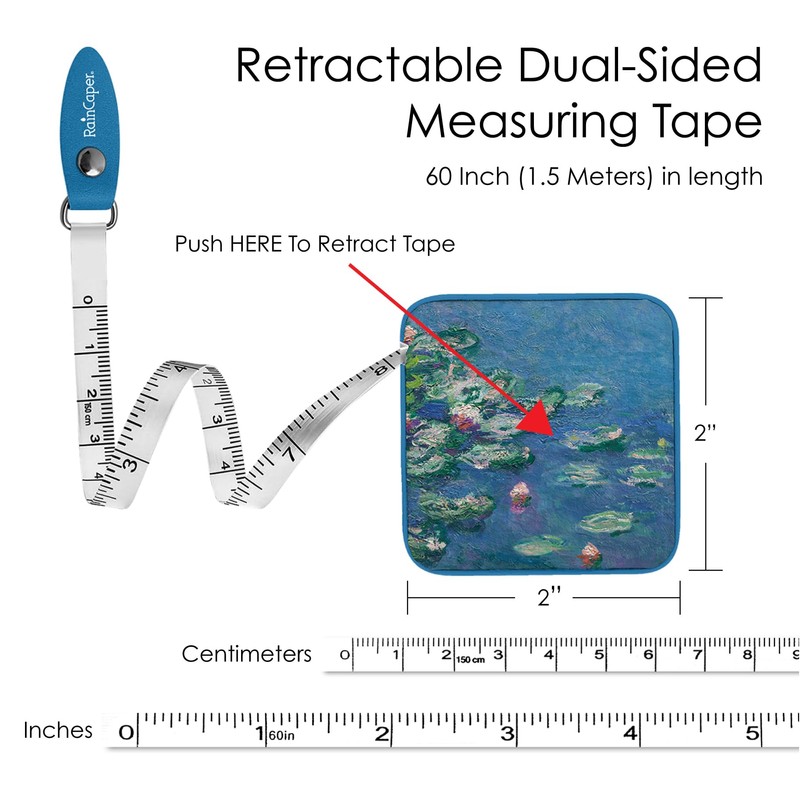 RainCaper Van Gogh Water Lilies Compact Retractable Tape Measure -