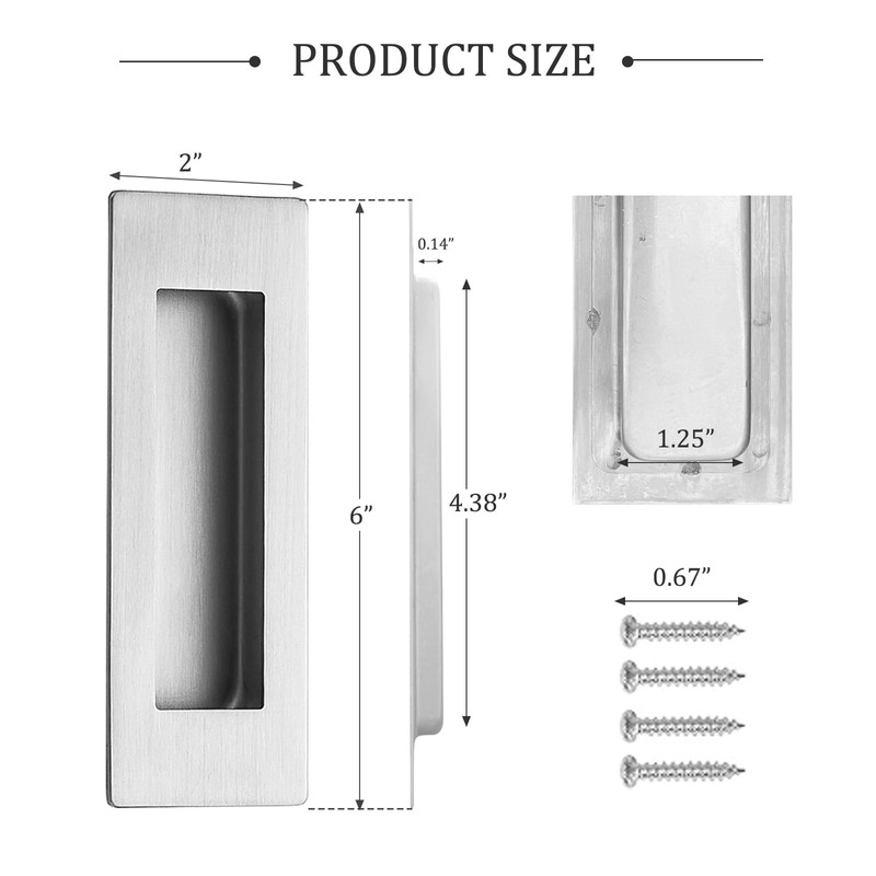 senharvest Pocket Door Pull and Edge Pull Set Brushed Nickel,