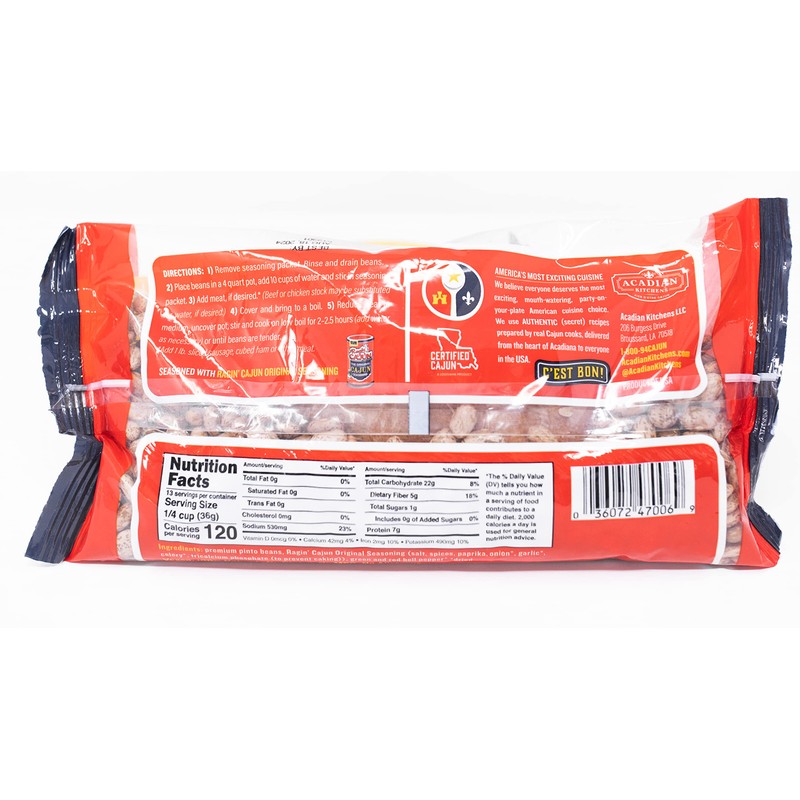 Seasoned Piñto Beans 16 oz Ragin Cajun (Pack of 4)