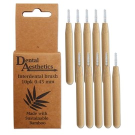 Bamboo Interdental Brushes ~ Bamboo Handle, Eco Friendly, 10 Pack (0.45mm)