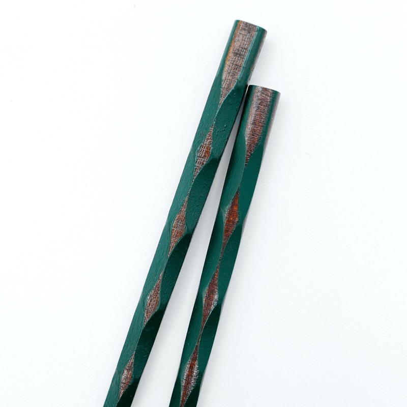 Hyozaemon Wakasa Lacquer Chopsticks Tortoise Shell Carving Large 9.3 inches
