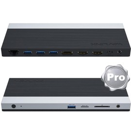 WAVLINK 4K USB-C Docking Station with 100W Power Delivery, Triple Display with Dual HDMI, Displayport, USB 3.0, Ethernet, Micro SD/SD Card Reader, Audio Mic Jack, Universal Dock for Windows & Mac