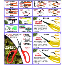 Zenport ZS109B-12PK ZS109B Ergonomic Bent Handle Deluxe Bud Trimming Scissors for Garden, Fruits and Grapes, 6.5-Inch, Box of 12, Yellow
