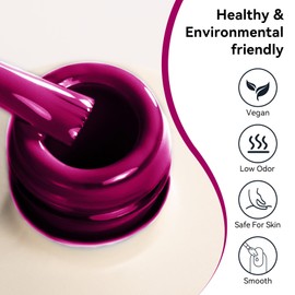 MEGIOR Magenta Gel Nail Polish 15ML Viva Magenta Soak Off UV Light Cure Fuschia Gel Polish Nail Art Manicure Salon 0.5Oz for Women Girls Home DIY