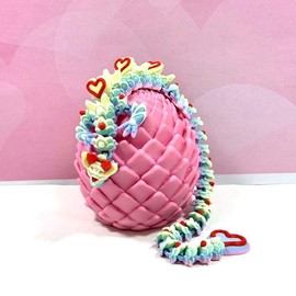 3D Printed Dragon, Rainbow Valentines Heart Dragon in Dragon Egg, 12.75" Articulated Adult Fidget ADHD Autism Toy, Home Office Decor Executive Desk Toy - D092-PE