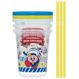Skater SIH3ST-A Tumbler with Straw, 3 Pieces, 11.8 fl oz (320 ml), Kirby Voyage, Made in Japan