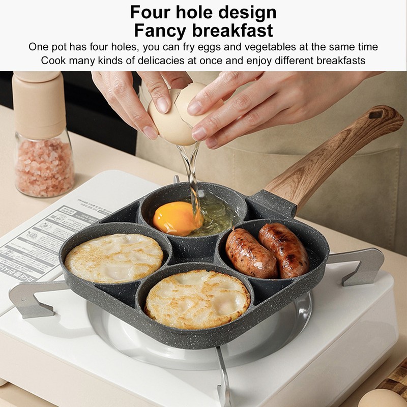 4 Hole Egg Frying Pan 18cm Nonstick Pancake Pan Breakfast