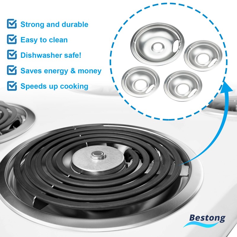 Drip Pan Electric Stove Burner Covers for Whirlpool W10278125 W10196405