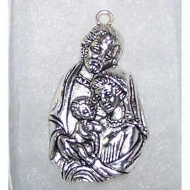 HANDMADE keepsake from my USA art studio large MARY JESUS FAITH PRAY ST RELIGIOUS CATHOLIC Charm 925 Silver 20" Necklace