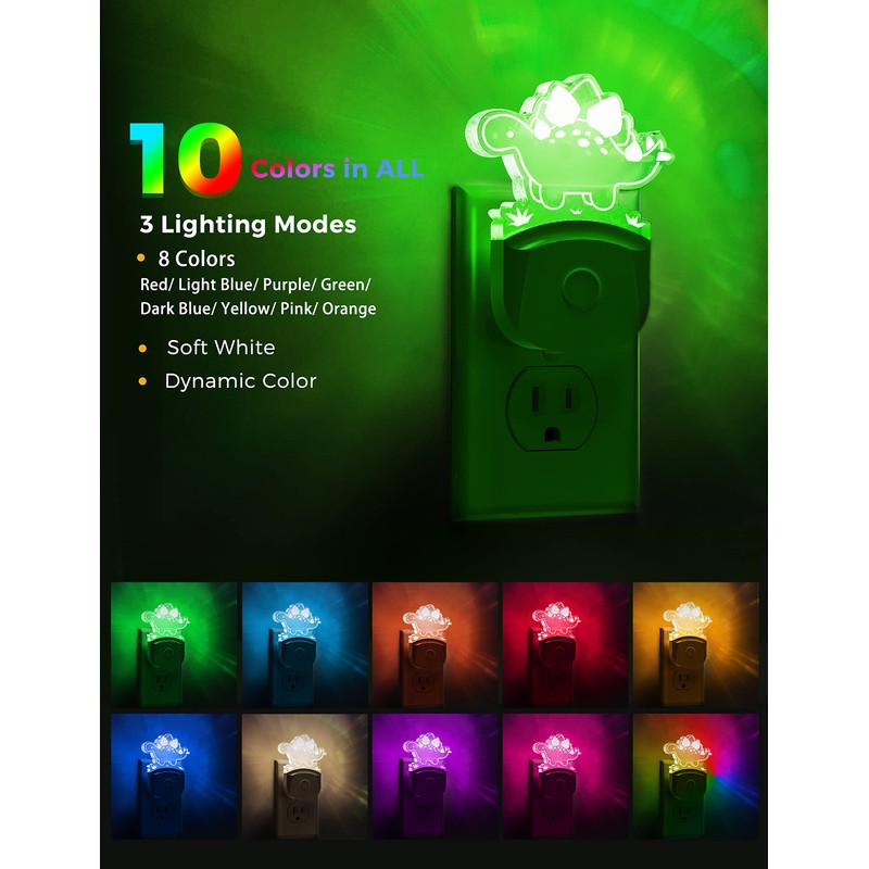 LOHAS Dinosaur Night Light for Boys, Kids Nightlight Plug in,