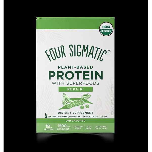Four Sigmatic Superfood Plant-Based Protein, Unflavoured / 10 x 32g Packets