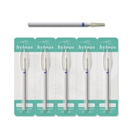 HYTOOS 2mm Tapered Barrel Cuticle Clean Nail Drill Bit, 5Pcs/Set Russian Diamond Nail Bits Professional Safety Under Nail Cleaner Burr for Cuticle Dead Skin, Electric Nails Drill Accessories, Medium