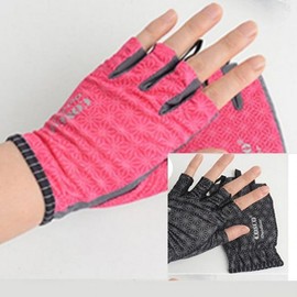 Unisex Mesh Half-Finger Summer Gloves Mesh Half-Finger Gloves (Women's) - Red