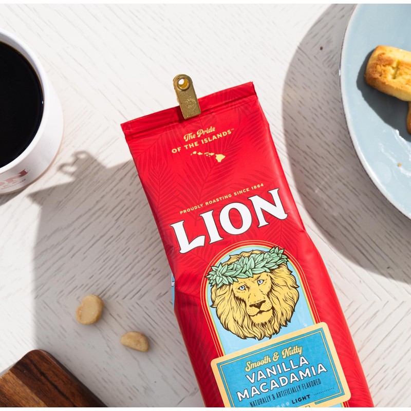 Lion Coffee, Arabica Coffee Beans, Light Roast Whole Bean Coffee,