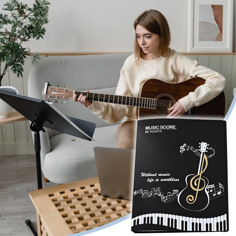 Folder with Transparent Pockets A4, Music Folder with 40 Pockets,
