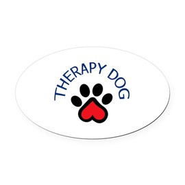 CafePress Therapy Dog Euro Oval Car Bumper Magnet