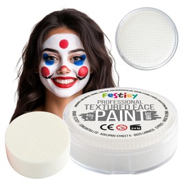 Festicy Professional Theatre Make-Up, White, 40 g Including Sponge, Carnival Make-Up 2025, EN 71-3 & Reach Certified, Fancy Dress Make-Up White for at Least 60 Faces, Carnival Make-Up White