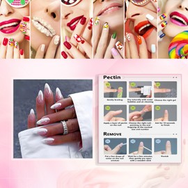Rchovsam White French Press on Nails Medium Almond Fake Nails Plating Stick on Nails False Nails Glue on Nails Acrylicails Nails Kit Cover Full Gel Nails for Womens 24pcs