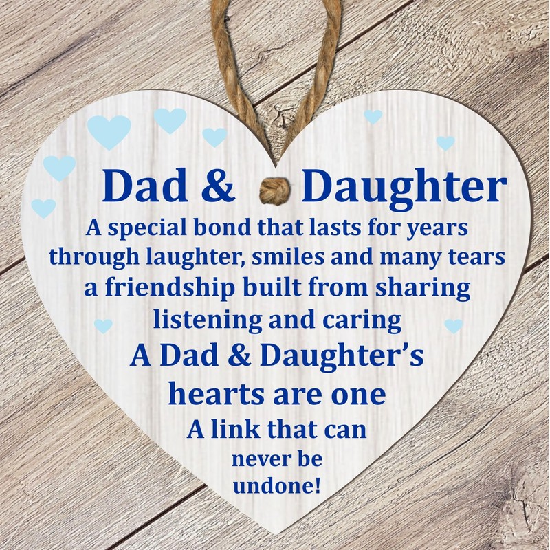 Pixie's Gifts Wooden or Acrylic Heart Plaque for Dad -