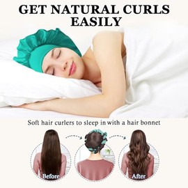Gwabee- RIZADORES DE CABELLO SIN CALOR: Nuestra diadema para rizos nocturnos ofrece una nueva forma de lograr ondas naturales y saludables sin el uso 