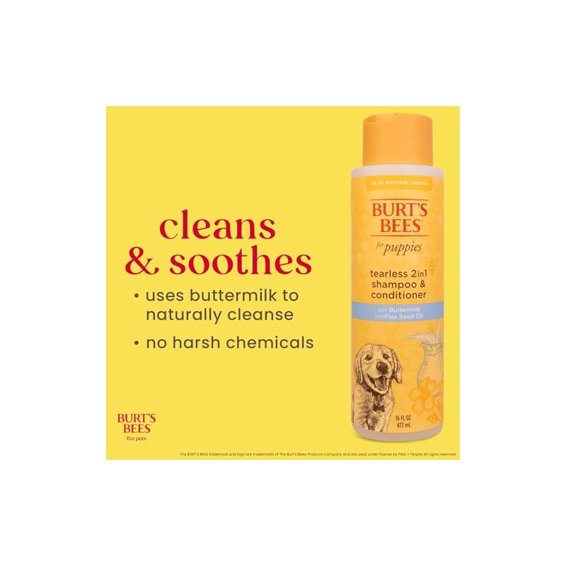 Burts Bee 2in1 Tearless Puppy Shampoo, 16-Ounce