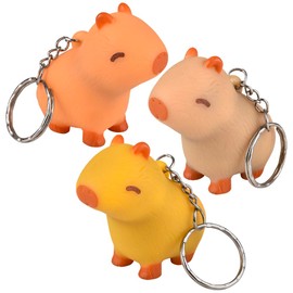 Natural State Novelty 3 Pack - Funny Squeeze Capybara Keychains