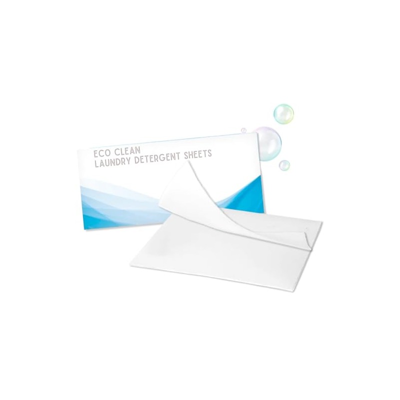 Detergent Sheets, Eco Clean Laundry Concentrated Sheets (Unscented, 40 Pack)