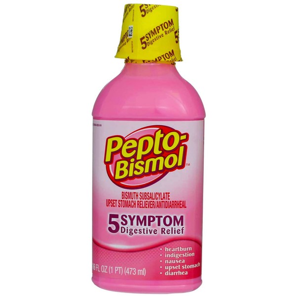 Pepto-Bismol Upset Stomach Reliever/Antidiarrheal-Original Flavor 16 OZ (PACK OF 2)