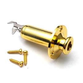 SAPHUE 6.35mm Acoustic Electric Guitar Bass Mono Endpin Output Jack Strap Button Jack Socket (Gold)
