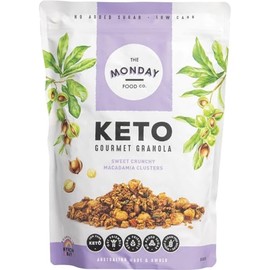 The Monday Food Co - Vegan - Sweet Crunchy Macadamia Clusters - Keto Gourmet Granola - 800g