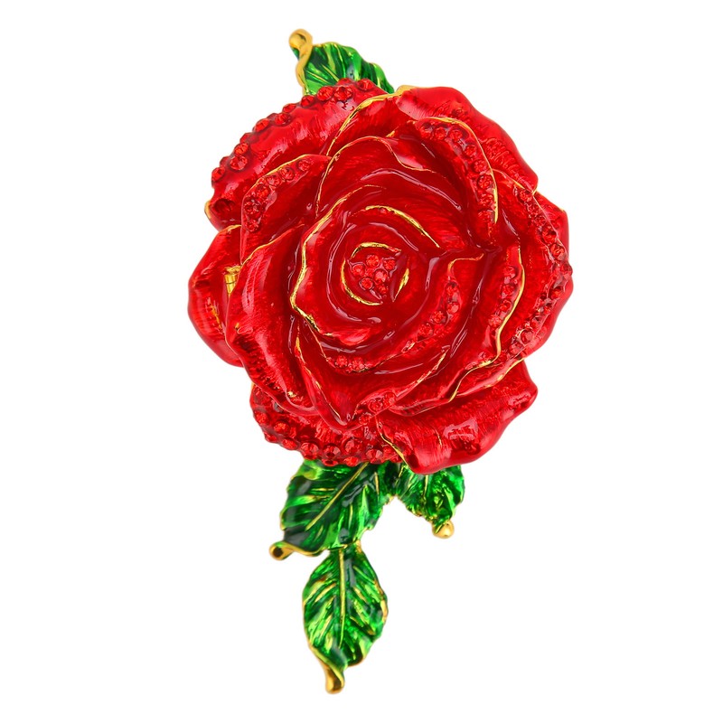 Trinket Box Rose Shape Exquisite Elegant Shiny Jewelry Rings Storage