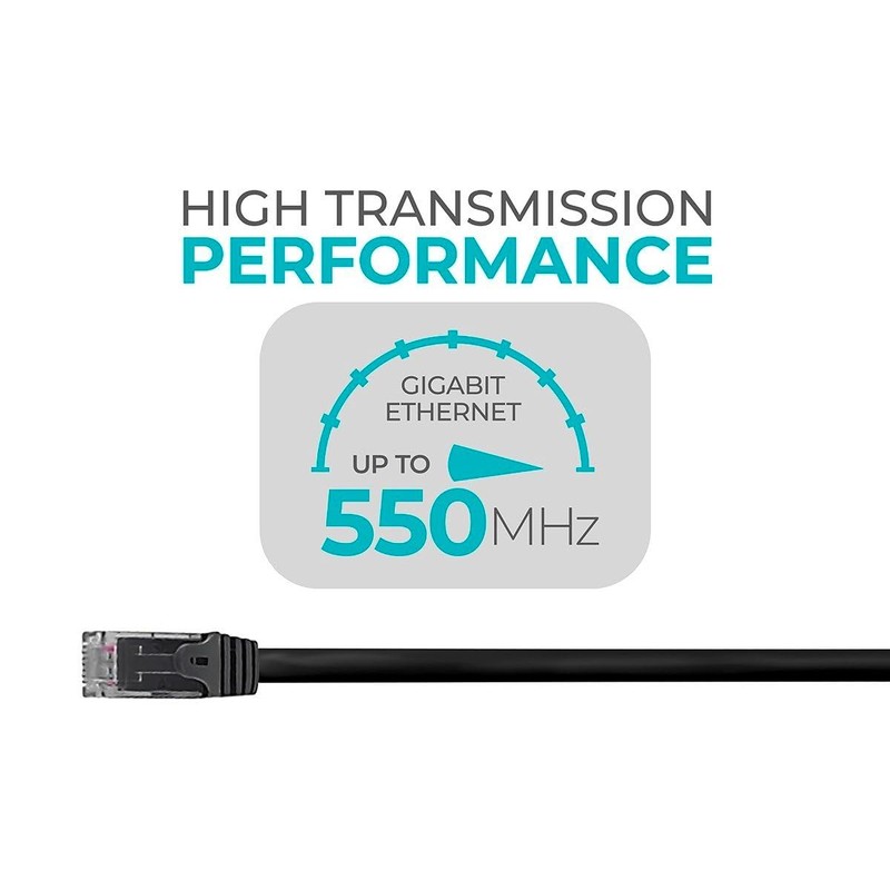 Monoprice Cat6 14ft Black Patch Cable UTP 24AWG 550MHz Pure