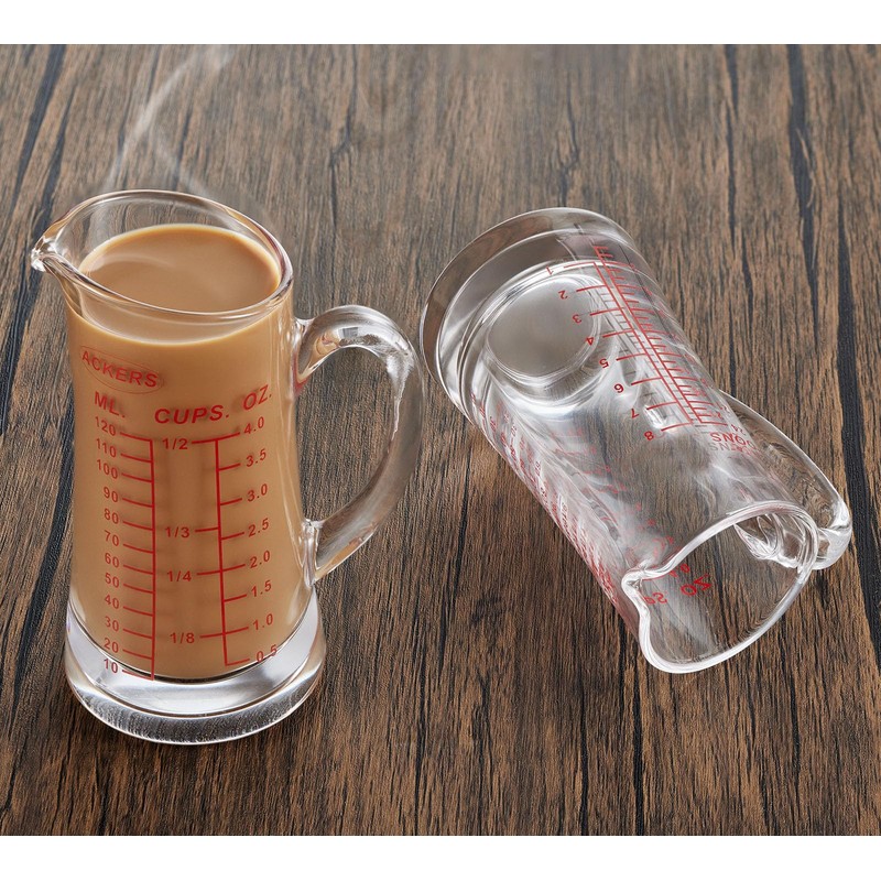 Ackers Shot Glass Measuring Cup 4 Ounce/120ML Liquid Heavy High