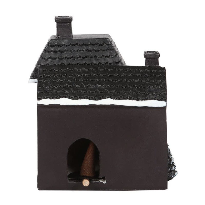 Haunted Black & White Holiday House Incense Cone Burner -