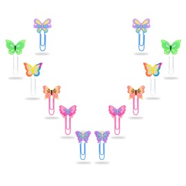 SNCCJ Cute Bookmark, 12 Pcs Unique Lovely Animal Paper Clips Bookmarks for Students Reading Office (Butterfly)