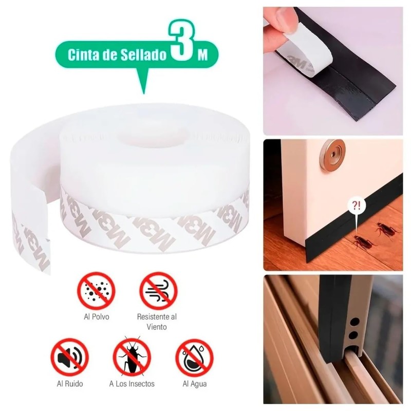 VERALY.MX | Tira Guardapolvo Sellado de Silicona para Puertas y