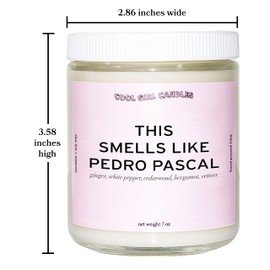 Cool Girl Candles | This Smells Like Pedro Pascal Candle | Pedro Pascal Merch Gift Pedro Pascal Prayer Candle Gift for Her 40+ Hour Ginger, White Pepper, Cedarwood
