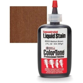 Stewmac ColorTone Concentrated Liquid Stains for Stringed Instruments, Medium Brown