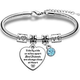JMIMO Best Friend Gift for Women Girls Best Friend Bracelet Friendship Gifts Birthday Christmas Gifts For Best Friends Long Distance Present Side by Side Or Miles Apart